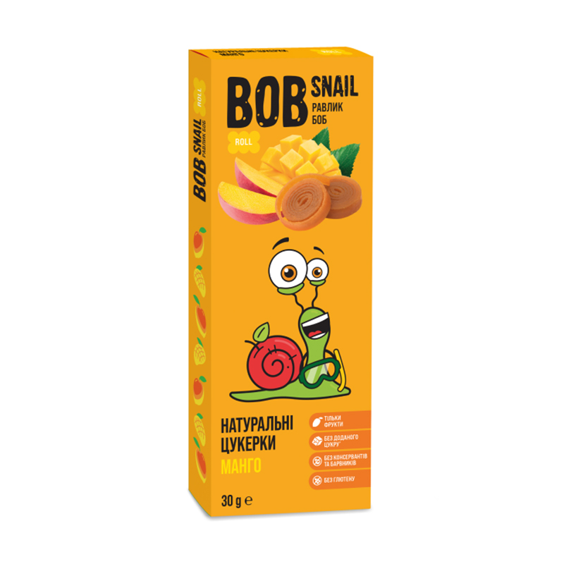 Натуральні цукерки Bob Snail Манго, 30 г