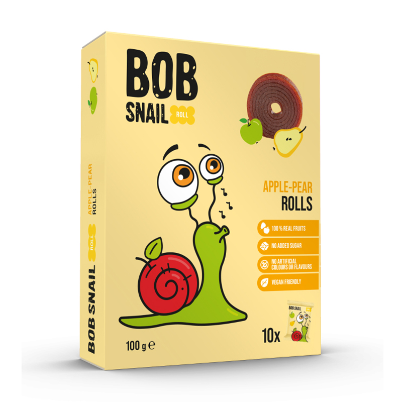 Натуральні цукерки Bob Snail Яблуко-груша, 10*10 г